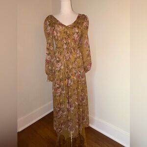 O.P.T, XS, Floral Long Sleeve Dress